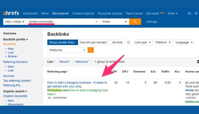 Using Ahrefs to find unlinked mentions