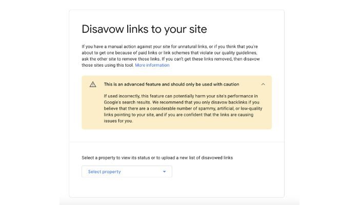 Disavow links to your website