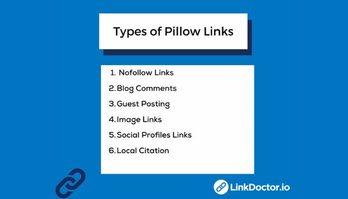 Types of pillow link building